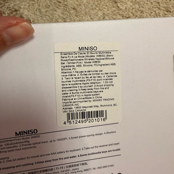 NIB MINISO Wireless Keyboard and Mouse Set Pink - Picture 6 of 8